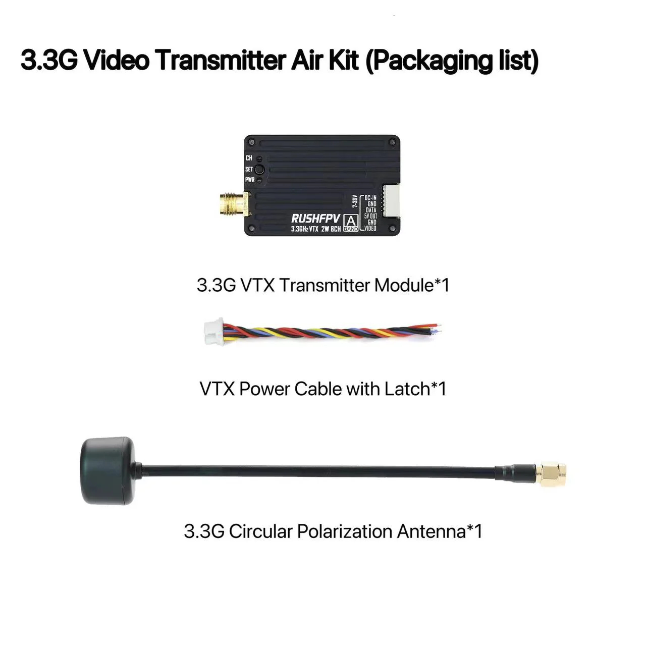 Drone Rc Receiver And Transmitter - RUSHFPV 3.3G 2W VTX 송신기 FPV