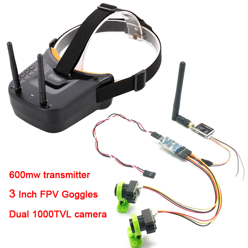 Fpv Goggles Headset - 3 채널 듀얼 비디오 카메라 CMOS
