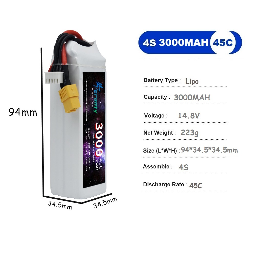 4S LiPo 배터리 14.8V 1500mah 1800 - Drone Carrera Rc 리뷰 및 가격
