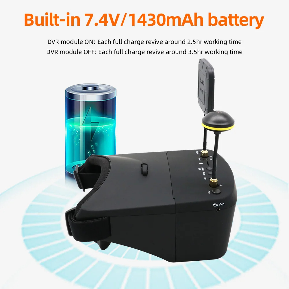 EV800D 5.8G 40CH 5인치 800*480 비 - Fpv Goggles Headset 리뷰 및 가격