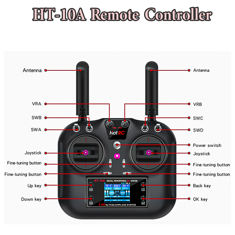 Hotrc HT-10A 2.4G 10CH 송신기 F10 - Drone Rc Receiver And Transmitter 리뷰 및 가격