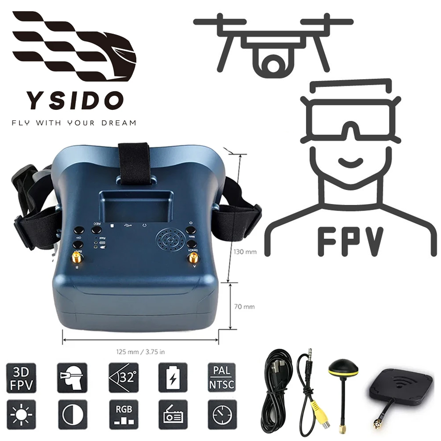 FPV 고글 008D 5.8G 40채널 4.3인치 비디 - Fpv Goggles Headset 리뷰 및 가격